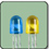 5mm Blue / Yellow LED Straight PIN