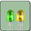 5mm Green / Yellow LED Straight PIN