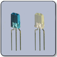 2.3mm x 7mm x 7.7mm Bicolor White & Blue LED Diffused Anode